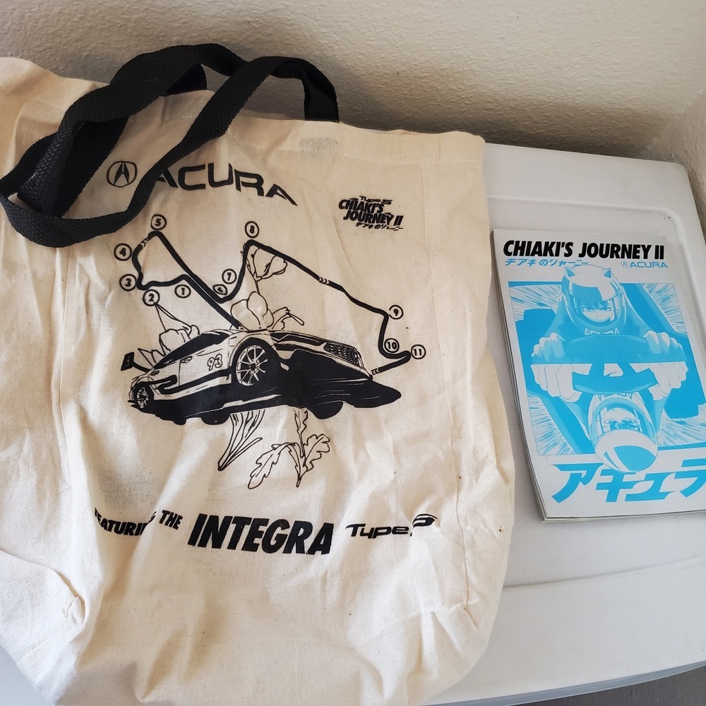 Acura Chiakis Journey II Integra Type S Tote Bag and Manga Comic Book Set Bundle